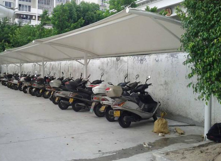 膜结构电动车雨篷